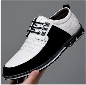 Men's Leather Oxfords Pointed Toe Lace-Up Dress <b>Shoes</b> with Cushioned Insole Rubber Sole for Office & Career Business Formal Wear - Product Image 6
