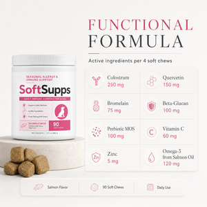 Natürliche saisonale Allergieunterstützung für Haustiere: Weiche Kauartikel zur Immunstärkung für Hunde mit Kolostrum und Quercetin für tägliche Widerstandsfähigkeit - Product Image 6