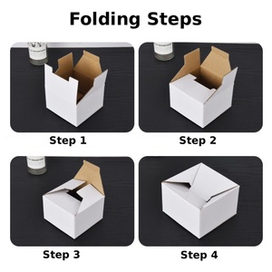 Customizable Foldable Square Paper Candle Paper Box Perfect for Votive/Scented Candles <b>Small</b> Brown Corrugated Paper Box - Product Image 3