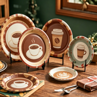 Assiettes en papier rectangulaires fantaisie de haute qualité et en matières premières neuves, concevez vos propres plats en papier pour les fêtes