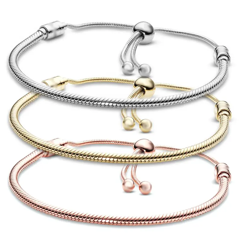 All-match Adjustable And Beaded Accessories Gold Plated Thin Snake Bone Chain Designer Charms For Diy Bracelet