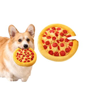 Peluche personalizado respetuoso con el medio ambiente divertido Squeak Pizza perro juguete entrenamiento interactivo mordedura resistente juguetes para mascotas lindo Corgi - Product Image 1