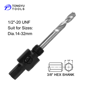 Bi-kim Loại lỗ Saw ARBOR với HSS Pilot khoan <span class=keywords><strong>bit</strong></span>, bền <span class=keywords><strong>3</strong></span>/8 "& 7/<span class=keywords><strong>16</strong></span>" Hex Shank trục gá trục, phù hợp với bi kim loại lỗ cưa 14-210 mét - Product Image 2