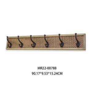 Nordic <strong>Wall</strong> Mounted <strong>Key</strong> Holder with Iron and Wood Storage <strong>Racks</strong> Multifunction Rectangle Design for Tools - Product Image 6