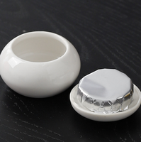Pot scellé de style vintage chinois, mini pot en céramique avec couvercle, 20 ml, petit récipient de rangement en porcelaine brillante pour le thé, les cosmétiques