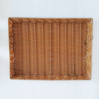 Plateaux de service tissés en osier, paniers à pain, rectangulaires, pour le service d'hôtel, pour fruits, légumes, petit déjeuner et collations