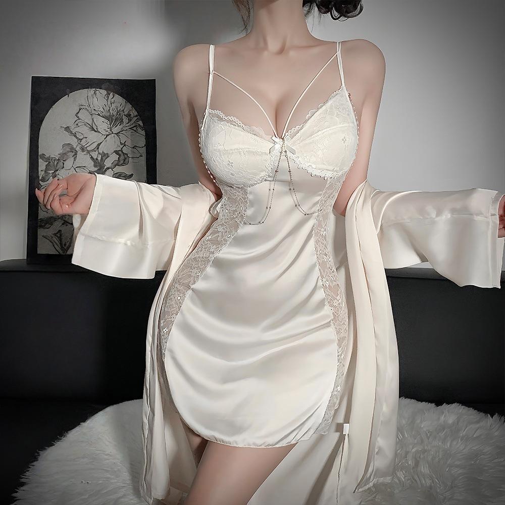 Beige spaghetti strap dress without jacket