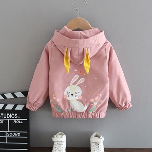 Manteau à capuche avec oreilles de lapin pour fille, veste coupe-vent à la mode pour enfant de 1 à 6 ans, printemps et automne - Product Image 1
