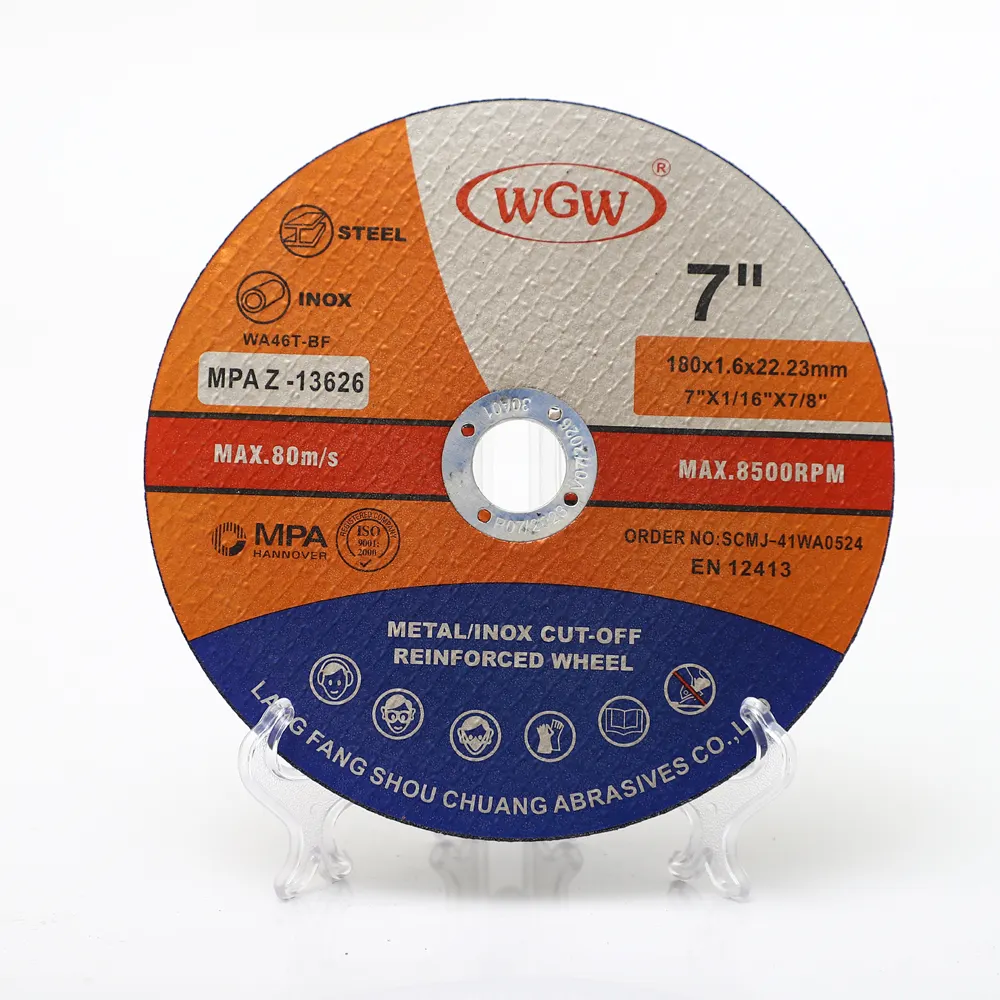 7 ''x1/16'' 180x1.6x22mm Alta Qualidade corte disco abrasivo corte roda disco abrasivo corte disco abrasivo para metal