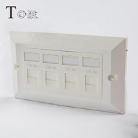Placa frontal para cableado de red, TOM-FP-UK-05, 147x86mm, 4 puertos, tipo UK