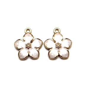 Pendentifs en alliage Fleur de Cerisier pour la fabrication de bijoux : breloques multicolores pour boucles d'oreilles, bracelets et porte-clés - Product Image 3