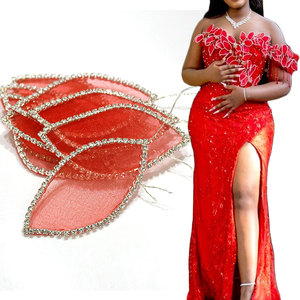 WHD-130 Keering Fiori 3D in Strass Colorati Fai-da-Te, Applicazioni in Strass a Forma di Foglie per Abiti da Festa e Cerimonia - Product Image 1