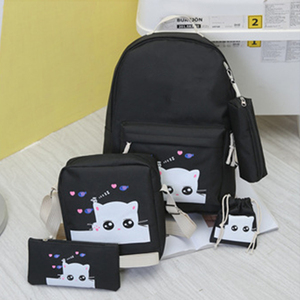 Custom Girls Canvas School <b>Backpack</b> Set 3 in 1 With Lunch Bag College Laptop <b>Backpack</b> Casual Daypack for Teen Girls <b>Backpack</b> - Product Image 4