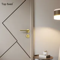 Serrure de porte de chambre silencieuse en cuivre Design français Style universel ménage poignée de porte en bois pour salles de bain en acier