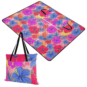 60X80in Extra Large Custom Logo Waterproof Picnic Hawaii Flower Beach Outdoor <b>Camping</b> Picnic <b>Mat</b> Travel Foldable Picnic Bag - Product Image 1