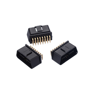 Adaptateur de connecteur automobile OBD2 plaqué or, mâle coudé 16 broches J1962M avec broches coudées pour l'adaptation aux véhicules OLIVER - Product Image 1
