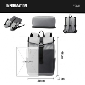 Vente en gros Sac pour ordinateur portable grande capacité extensible avec logo étanche Design personnalisé pour hommes d'affaires Étudiants - Product Image 3