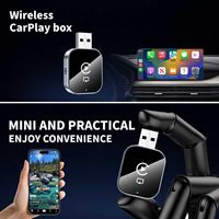 Adaptador Inalámbrico Portátil para CarPlay y Android Auto, Mini Pantalla WiFi con Puerto Tipo-C, Aplicación GPS Mirror para YouTube y TikTok