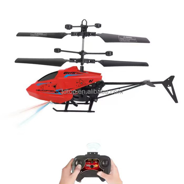 Collectible Mini RC Helicopter Rechargeable 2 Channels Remote Control Drone Safe Fall-Resistant Plastic Flying Toy for Kids