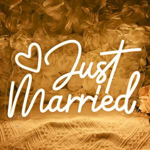 Letrero de Neón LED con Forma de Corazón para Recién Casados, Decoración de Fondo para Bodas, Decoración de Dormitorio, Decoración Romántica para Fiestas en Casa, Aniversario - Product Image 1