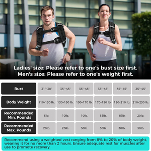 سترة تدريب قوة قابلة للتعديل 15/20/25/30 رطل مع جيب للرجال والنساء - Product Image 5