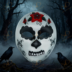 Máscara <span class=keywords><strong>de</strong></span> Calavera <span class=keywords><strong>de</strong></span> Azúcar del Día <span class=keywords><strong>de</strong></span> <span class=keywords><strong>los</strong></span> <span class=keywords><strong>Muertos</strong></span> con Patrón Floral <span class=keywords><strong>de</strong></span> Mariposa, Máscara <span class=keywords><strong>de</strong></span> <span class=keywords><strong>Disfraz</strong></span> para Halloween, Cosplay, Fiesta Mexicana - Product Image 2