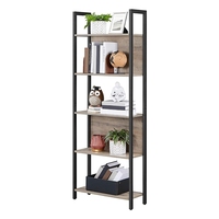 Estante de escalera de 5 niveles de estilo industrial, estanterías con Marco, estante de almacenamiento de cocina y oficina para sala de estar y muebles de entrada