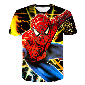 Marvel Áo thun ngắn tay in hình người nhện 3D mùa hè cho nam áo 100% polyester thông minh thường ngày thoáng khí chống Đóng cọc vải - Product Image 3