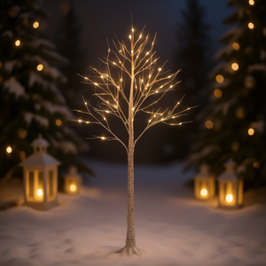 CJSD2461640 Árbol de Abedul Artificial de 6 Pies con Luces LED Cálidas Blancas, Decoración Navideña de Estilo Moderno para Interiores y Exteriores - Product Image 2