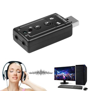 Tùy Chỉnh 3D Ảo 7.1 Kênh <span class=keywords><strong>USB</strong></span> Âm Thanh Bên Ngoài Thẻ <span class=keywords><strong>USB</strong></span> 2.0 Để 3.5Mm Jack Headphone Âm Thanh Card Adapter Màu Đen - Product Image 6