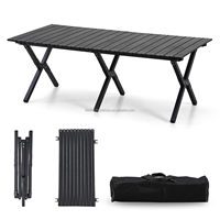 Table de pique-nique portable pliable en alliage d'aluminium - Design moderne surdimensionné 115x60x45cm pour le camping et la randonnée