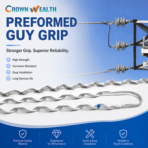 Abrazadera de tensión de suspensión de acero galvanizado preformada para cable de fibra óptica ADSS - Product Image 1