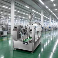 Machine d'emballage automatique rotative à 8 stations pour liquides et pâtes, remplissage et scellage de sachets préformés, OEM