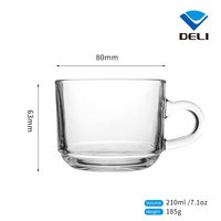 DELI — Mini-boîte en verre résistante à la chaleur, 7.1 ml, 210 oz, haute qualité, Portable, luxe, tasse de café