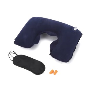 1 Ensemble de Voyage 3-en-1 : Oreiller de Voyage Gonflable en Forme de U, Masque de Sommeil et Bouchons d'Oreilles - Product Image 3