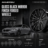 Jantes en alliage d'aluminium 6061-T6 forgées sur mesure, 18, 19, 20, 21, 22 pouces, 2 pièces, jantes noires Dragon pour BMW, Mercedes, Audi, Tesla, Ferrari