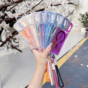 เคสโทรศัพท์มือถือแบบใสแม่เหล็ก สำหรับ iPhone 17 16 15 14 13 Pro Max พร้อมสายคล้องซิลิโคน ฝาหลังแข็ง PC ป้องกันอย่างดี - Product Image 3