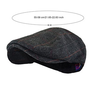 Cappelli da berretto retrò morbidi a quadri invernali da uomo traspiranti per il Comfort caldo berretti <span class=keywords><strong>Peaky</strong></span> Chapeau - Product Image 6
