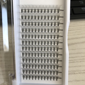 Corée PBT Fiber Silk Lashes Racine courte 0.05 8D 9D 10D Premade Volume Fans Middle Tape Extensions de cils - Product Image 4