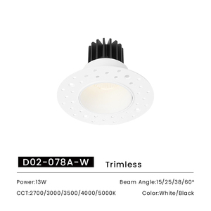 BESTCO 3 pouces Trimless LED plafonnier 13W réglable LED <span class=keywords><strong>Spot</strong></span> pour hôtels et magasins caché intérieur Downlight - Product Image 2