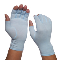 Gants de compression multicolores à demi-doigts, analgésiques, chauffants, pour le traitement des rhumatismes et de l'arthrite.