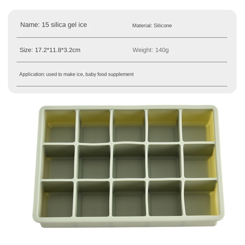 Bac à glaçons en silicone 15 grilles vert