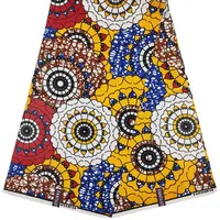 Tela con estampado de cera africana, material textil para ropa, tela estampada de cera africana de ankara, 6 yardas, venta al por mayor