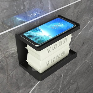 Zinc Alloy Wall-Mounted Bathroom Racks Modern Design for Hotel Toilet Paper <b>Storage</b> & Cleaning - Product Image 1