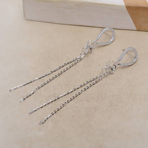 Composants d'accessoires pour bijoux faits main DIY : Plateau vide pour cheveux en forme de pneu avec 8-13 perles, pour boucles d'oreilles à pampilles en argent S925 - JG5180 - Product Image 3