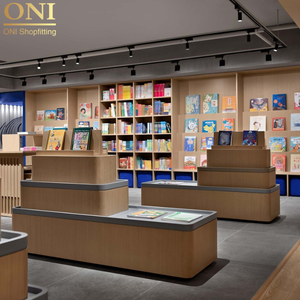 Estantería <span class=keywords><strong>Central</strong></span> de varios niveles Vitrina de madera Librería Muebles de biblioteca - Product Image 1