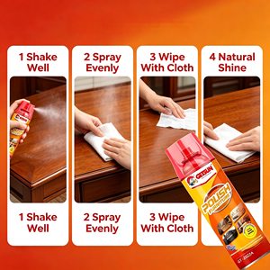 Spray para Pulir <span class=keywords><strong>Muebles</strong></span> <span class=keywords><strong>de</strong></span> 450 ml y 300 g, Eliminador <span class=keywords><strong>de</strong></span> Polvo con Brillo Natural, Protección UV, Cuidado <span class=keywords><strong>de</strong></span> Superficies <span class=keywords><strong>de</strong></span> Madera, Cuero, Vidrio y Metal - Product Image 5