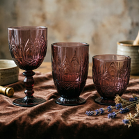 Gobelet en verre cristal gaufré classique, style européen vintage, pour fêtes à domicile de luxe