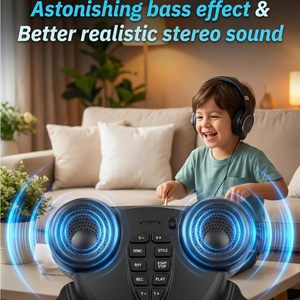 Set di Batteria Elettronica con 9 Pad, Jack per Cuffie, Bacchette, Pedali e Batteria Ricaricabile Integrata per Bambini e Principianti - Product Image 3