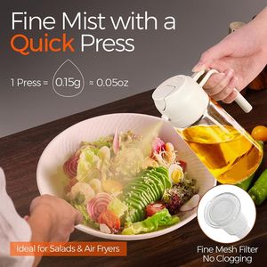 Rociador de Aceite de Oliva de Vidrio de 16oz/470ml para Cocinar con Pegatinas, Dispensador 2 en 1, Utensilios de Cocina, Botella de Spray de Grado Alimenticio Premium - Product Image 3